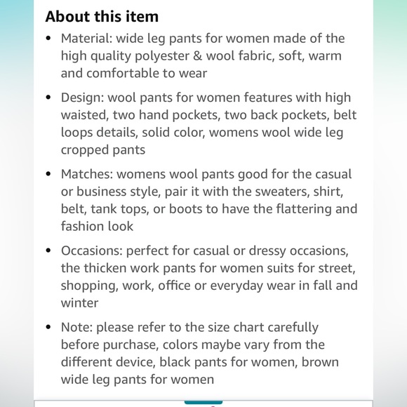 NWOT Brown High Waist Wool trousers cropped wide leg - Picture 10 of 10